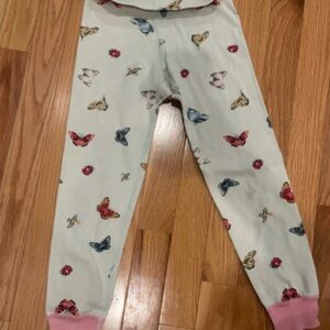 Hanna Andersson Mint Butterfly Print Pajama Pants with Pink & Blue Accents